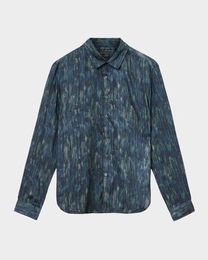 Men's Ross Slim Fit Modal Water-Print Button-Down Shirt