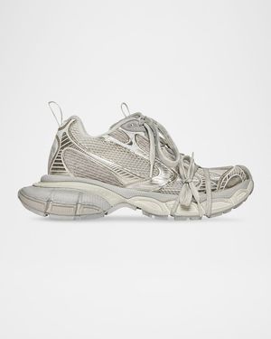 3XL Metallic Mesh Lace Trainer Sneakers