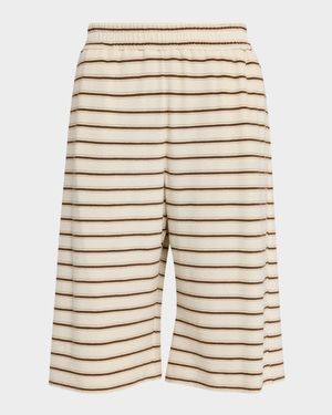 Metallic Striped Towelling Bermuda Shorts