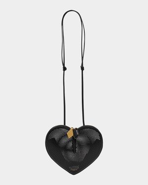 Le Coeur Crossbody Bag in Fishnet Leather