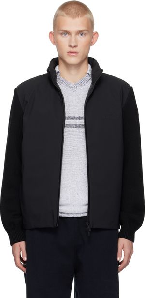 Moncler Black Cardigan Tricot Down Jacket