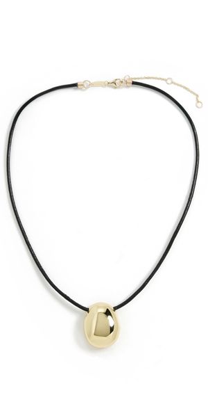SHASHI Lasso Gold Necklace Black/Gold One Size