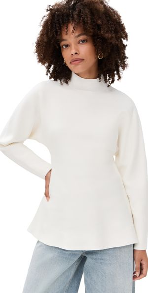 Line & Dot Kingston Peplum Sweater Cream L