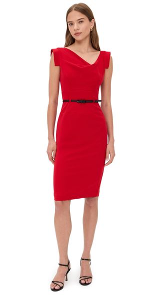 Black Halo Jackie O Belted Dress Cobalt 12