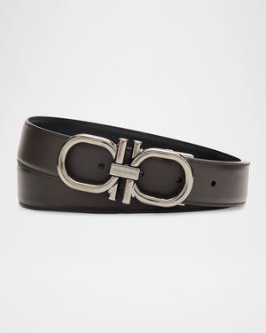 Men's Double Gancini Reversible Leather Belt