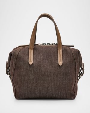 Duo Mini Denim Traveler Top-Handle Bag