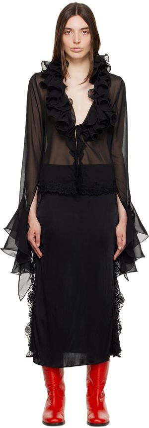 VAILLANT Black FrouFrou Blouse
