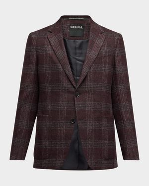 Men's Wool-Blend Plaid Sport Coat