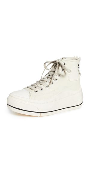 R13 High Top Sneakers Ecru Convas 10