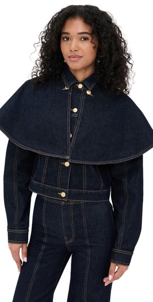 Ulla Johnson The Agata Denim Cape Jacket Tigris S