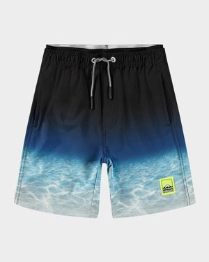 Boy's Neal Printed Swim Shorts, Size 7-12