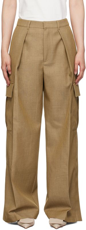Burberry Beige Wool Cargo Trousers