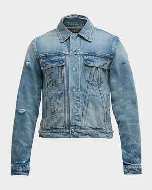 Men's Faded Denim MA Trucker Jacket