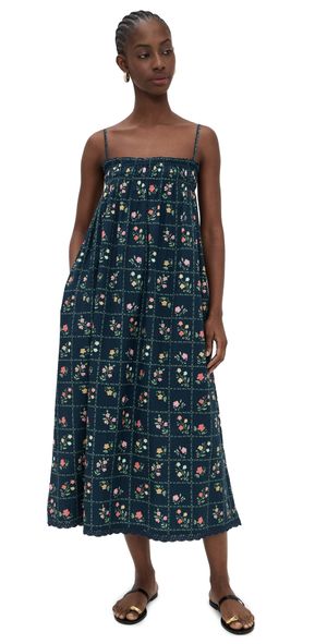 La Maregold Sammy Dress Navy Floral Grid L