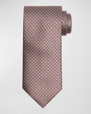 Men's Geometric-Print Silk Tie