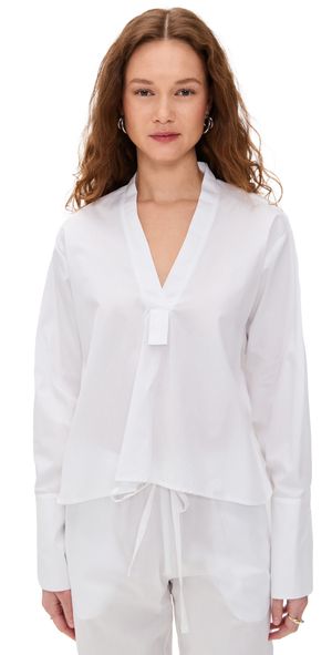 Enza Costa Poplin Mariner Shirt White 3