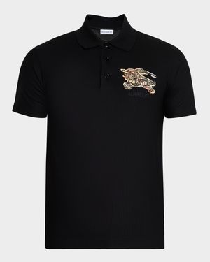 Men's Slim-Fit EKD Check Pique Polo Shirt