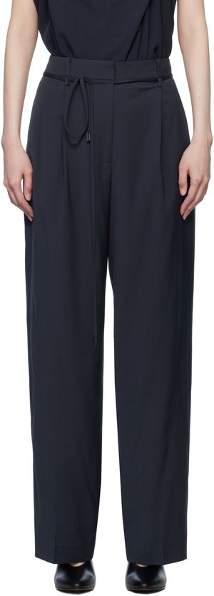LE17SEPTEMBRE Navy Waist String Tuck Trousers