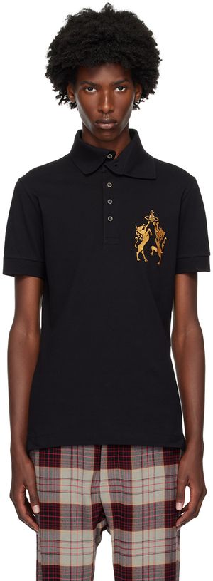 Vivienne Westwood Black Unicorn & Lion Polo