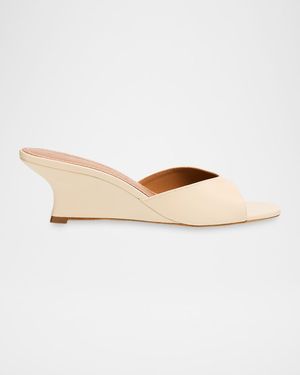 Brigitte Leather Wedge Mules