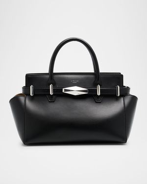 Small Diamond Belted Leather Top-Handle Bag