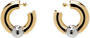 Jean Paul Gaultier Gold & Silver Tube Earrings