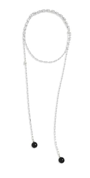 Rachel Comey Baguette Lariat Necklace Black One Size