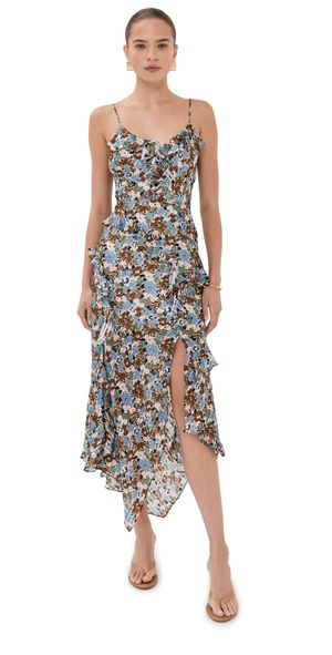 Veronica Beard Avenel Silk Dress Lake Mist Multi 4