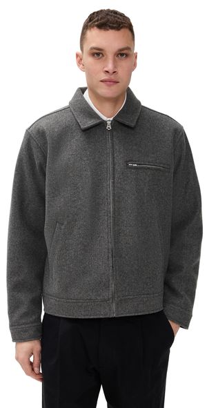 Obey Lenox Zip Up Work Jacket Dark Grey Melange S