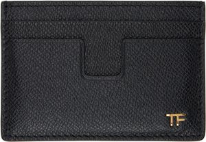 TOM FORD Black Small Grain Leather Classic Card Holder