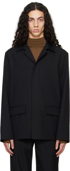 Rier Black Popeline Wool Jacket