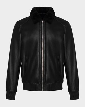 Men's Lamb Shearling Bomber Jacket