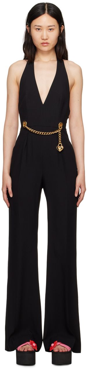 Moschino Black Chains & Hearts Jumpsuit