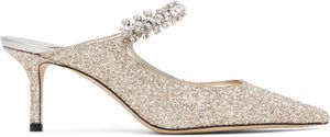 Jimmy Choo Mules 65 dorées à bride Bing