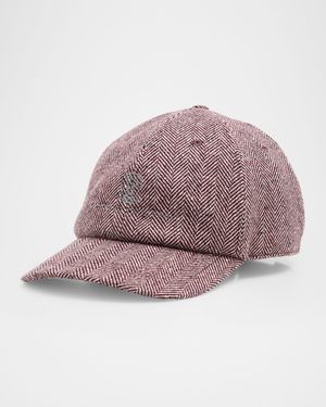 Men's Embroidered Logo Wool/Cashmere Baseball Cap