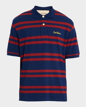Men's Double-Stripe Pique Polo Shirt