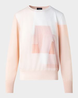 Trapeze Rayonnant Intarsia Double-Layer Knit Sweater