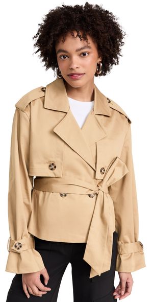 Favorite Daughter The Cropped Charles Trench Coat Sand L