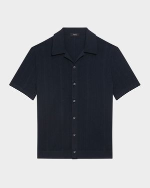 Men's Herringbone Knit Camp Shirt
