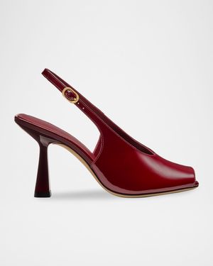 85mm Val Patent Leather Slingback Pumps