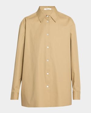 Tansy Cotton-Cashmere Button-Down Shirt