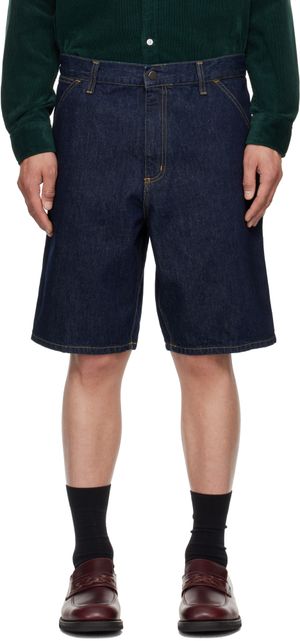 Carhartt Work In Progress Blue Single Knee Denim Shorts