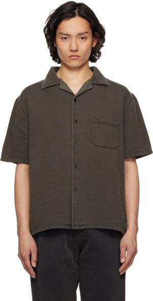 Les Tien Black Heavyweight Cuban Shirt