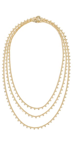 By Adina Eden Solid Dangling Necklace Set of 3 Gold One Size