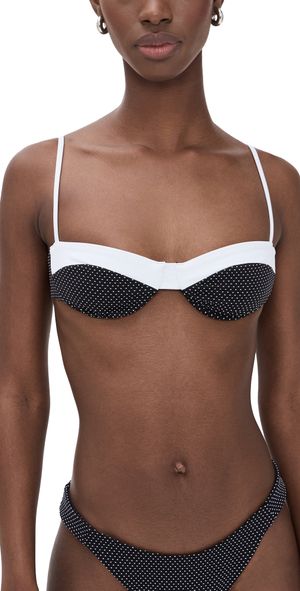 Onia Brigitte Bikini Top Black/White L
