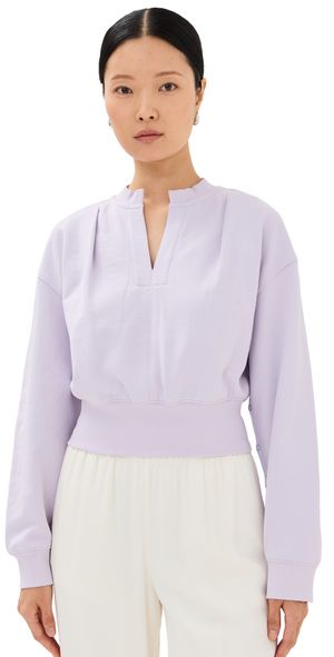 3.1 Phillip Lim Cropped Sweatshirt with Inseam Snaps Lilac M