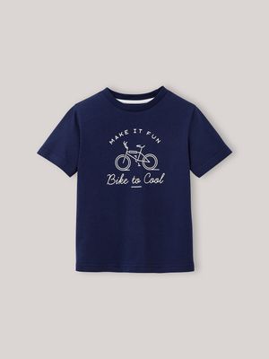Cyrillus - T-shirt imprimé en coton biologique - Taille 16A - Bleu