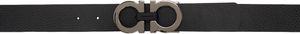 Ferragamo Black & Brown Adjustable Gancini Reversible Belt