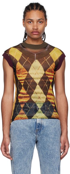 Y/Project Yellow & Burgundy Jean Paul Gaultier Edition Tank Top