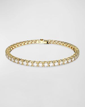 Matrix Gold-Plated Round-Cut Crystal Tennis Bracelet